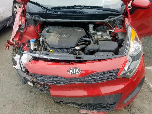 KNADM5A37D6132815 - 2013 KIA RIO LX RED photo 7