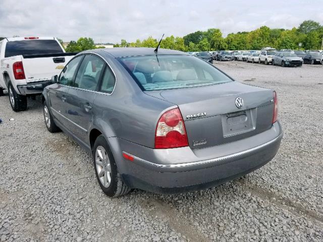 WVWPH63B81P295641 - 2001 VOLKSWAGEN PASSAT GLS GRAY photo 3