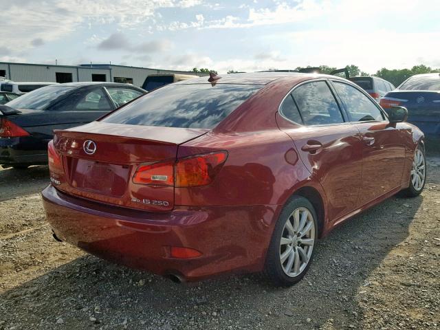 JTHCK262572009169 - 2007 LEXUS IS 250 RED photo 4