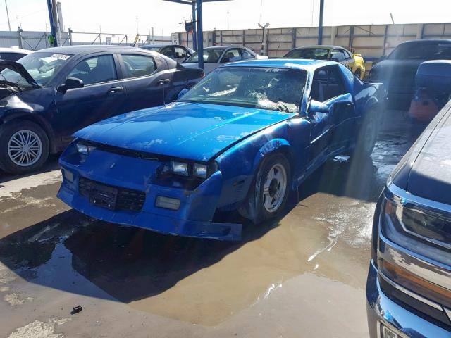 1G1FP23E9NL103487 - 1992 CHEVROLET CAMARO RS BLUE photo 2