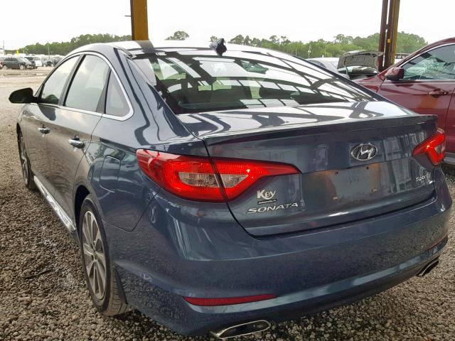 5NPE34AF5FH238459 - 2015 HYUNDAI SONATA SPO BLUE photo 3