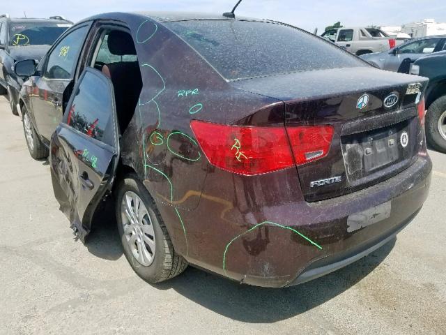 KNAFU4A2XA5858972 - 2010 KIA FORTE EX MAROON photo 3