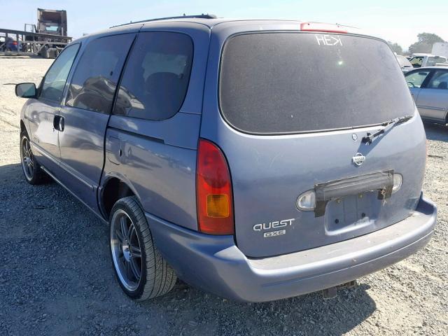 4N2XN11T2XD818716 - 1999 NISSAN QUEST SE BLUE photo 3