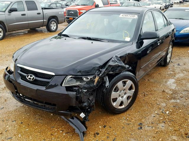 5NPET46C58H384927 - 2008 HYUNDAI SONATA GLS BLACK photo 2