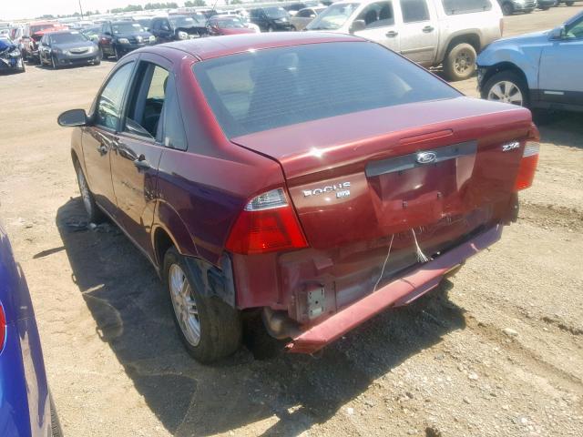 1FAFP34N36W119069 - 2006 FORD FOCUS ZX4 BURGUNDY photo 3