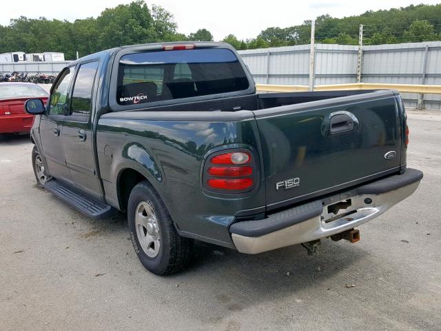 1FTRW07L81KB39160 - 2001 FORD F150 CREW GREEN photo 3