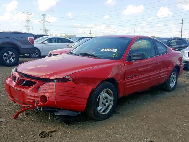1G2NE12T8XM811945 - 1999 PONTIAC GRAND AM S RED photo 2