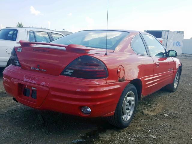 1G2NE12T8XM811945 - 1999 PONTIAC GRAND AM S RED photo 4