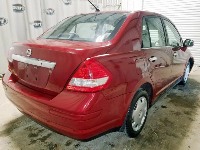 3N1BC11E69L351305 - 2009 NISSAN VERSA S BURGUNDY photo 4