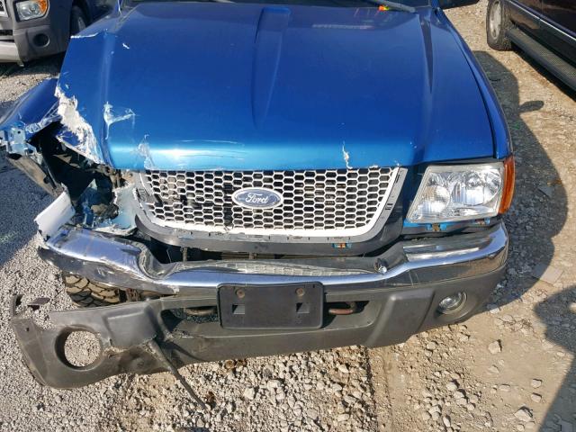 1FTZR15EX1PB77865 - 2001 FORD RANGER SUP BLUE photo 7