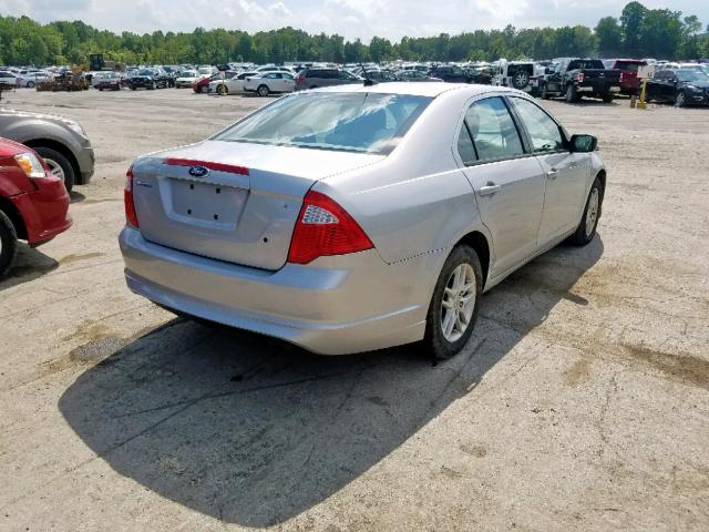 3FAHP0GA5AR221243 - 2010 FORD FUSION S SILVER photo 4