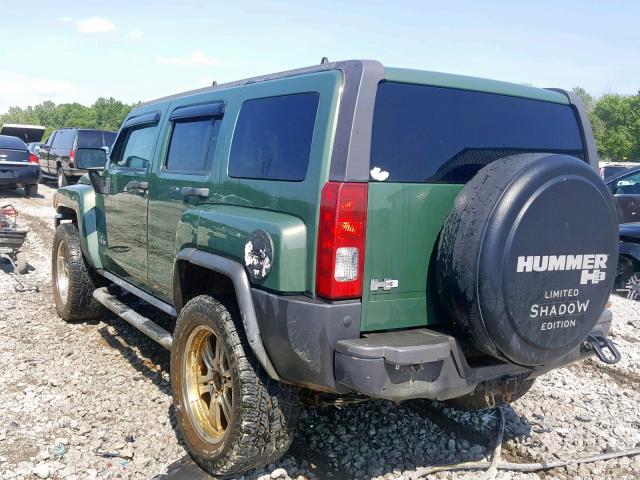 5GTDN136968160552 - 2006 HUMMER H3 GREEN photo 3