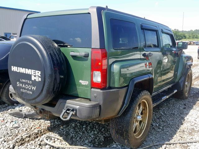 5GTDN136968160552 - 2006 HUMMER H3 GREEN photo 4