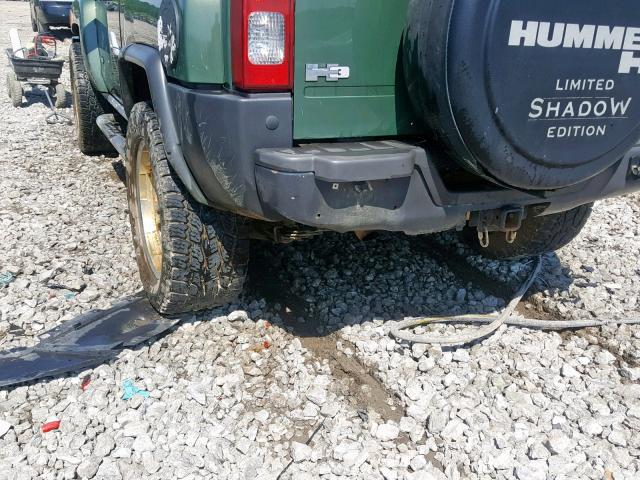 5GTDN136968160552 - 2006 HUMMER H3 GREEN photo 9