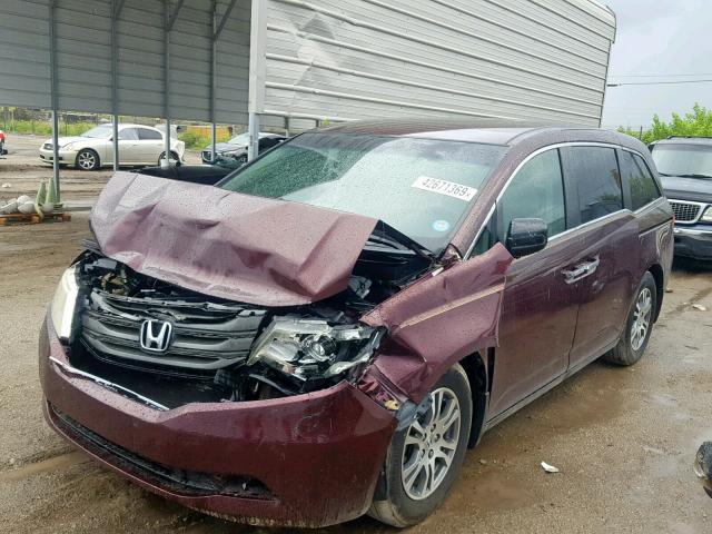 5FNRL5H48CB141665 - 2012 HONDA ODYSSEY EX MAROON photo 2