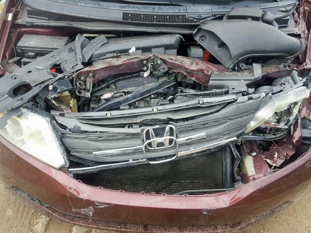 5FNRL5H48CB141665 - 2012 HONDA ODYSSEY EX MAROON photo 7