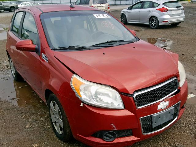 KL1TD66E69B611490 - 2009 CHEVROLET AVEO LS RED photo 1