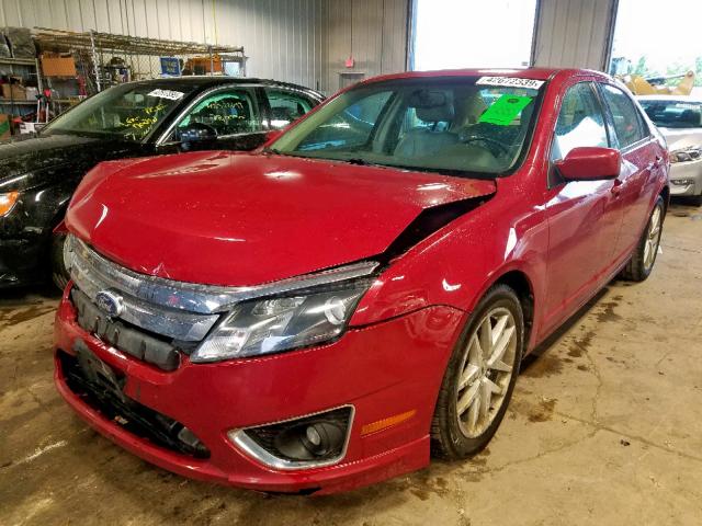 3FAHP0JA4AR259944 - 2010 FORD FUSION SEL RED photo 2