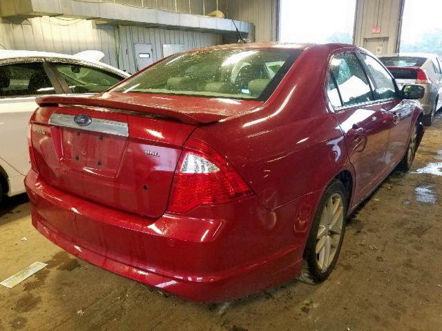 3FAHP0JA4AR259944 - 2010 FORD FUSION SEL RED photo 4