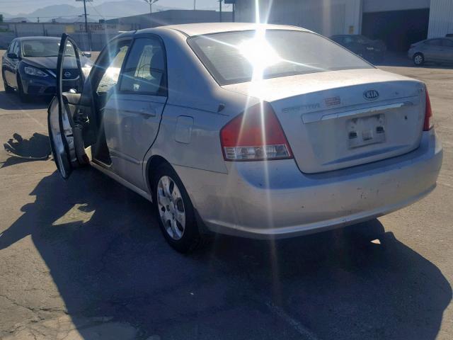 KNAFE221295626868 - 2009 KIA SPECTRA EX SILVER photo 3