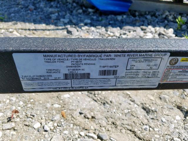 7J511LJ11KB001355 - 2019 UTILITY TRAILER Qara foto 10