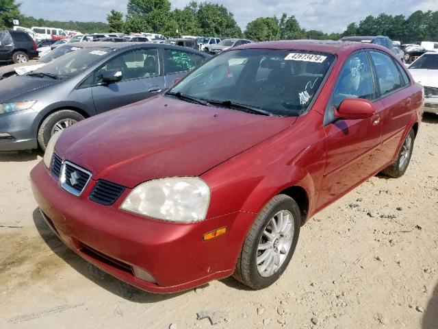 KL5JJ56Z85K088463 - 2005 SUZUKI FORENZA LX RED photo 2