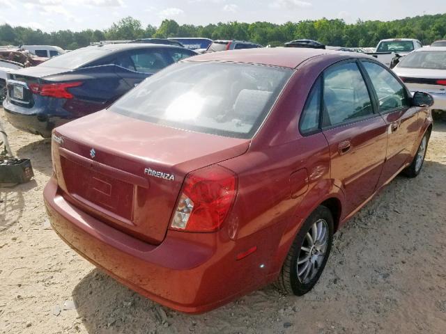 KL5JJ56Z85K088463 - 2005 SUZUKI FORENZA LX RED photo 4