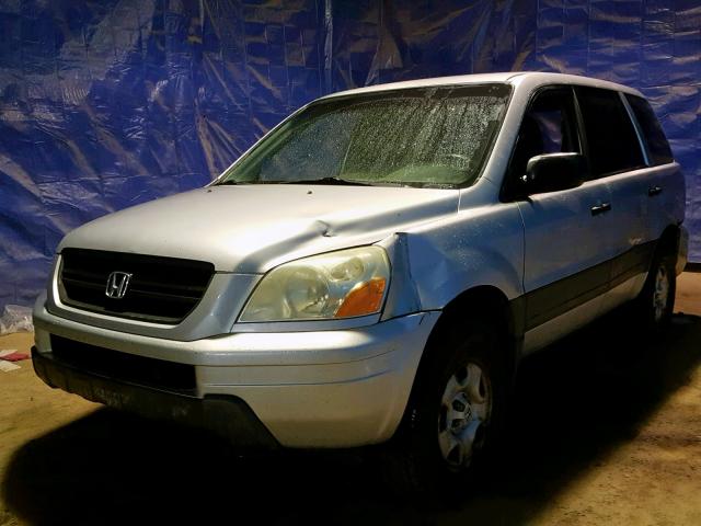 2HKYF181X4H541649 - 2004 HONDA PILOT LX SILVER photo 2