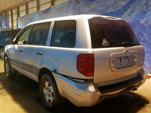 2HKYF181X4H541649 - 2004 HONDA PILOT LX SILVER photo 3