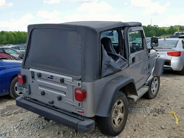 1J4FA49S8YP779017 - 2000 JEEP WRANGLER / GRAY photo 4