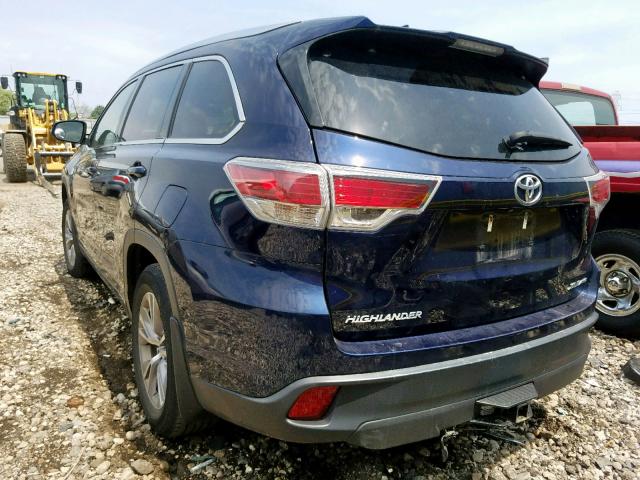 5TDJKRFH2FS130934 - 2015 TOYOTA HIGHLANDER BLACK photo 3