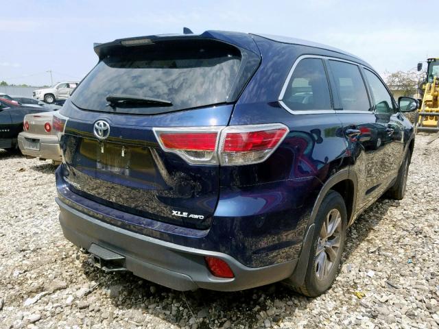 5TDJKRFH2FS130934 - 2015 TOYOTA HIGHLANDER BLACK photo 4