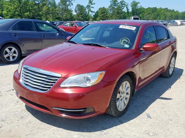 1C3CCBAB8CN138395 - 2012 CHRYSLER 200 LX RED photo 2