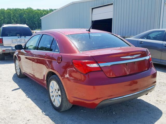 1C3CCBAB8CN138395 - 2012 CHRYSLER 200 LX RED photo 3