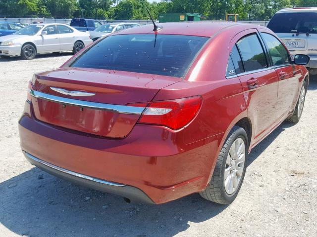 1C3CCBAB8CN138395 - 2012 CHRYSLER 200 LX RED photo 4