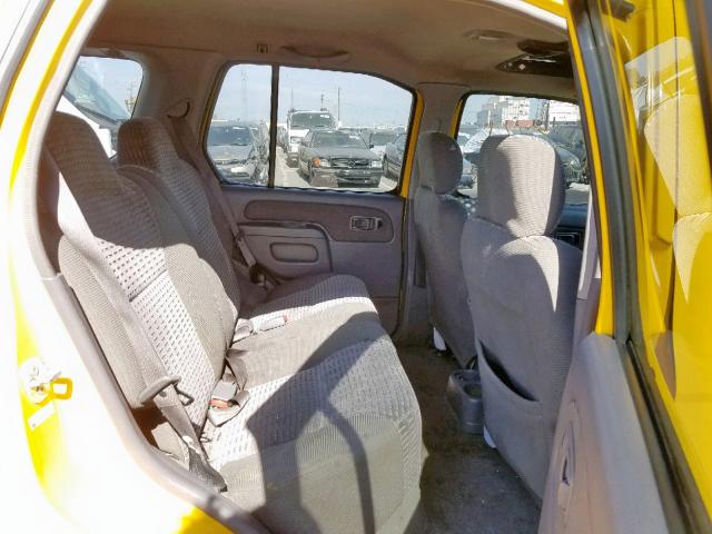 5N1ED28T11C558195 - 2001 NISSAN XTERRA XE YELLOW photo 6