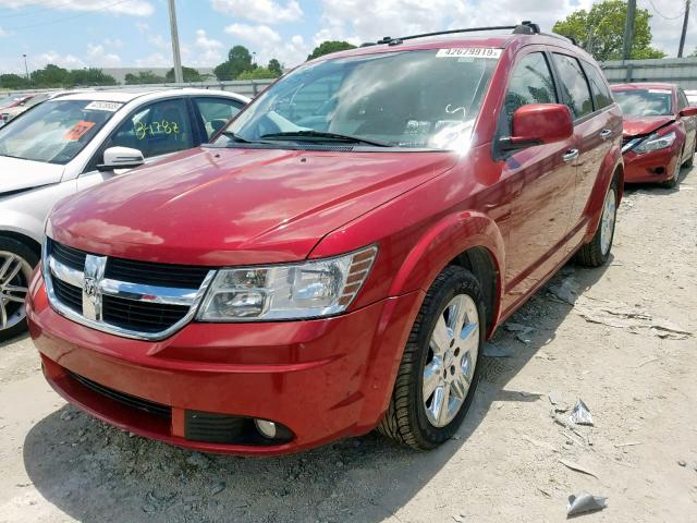 3D4PG6FV2AT120891 - 2010 DODGE JOURNEY R/ BURGUNDY photo 2