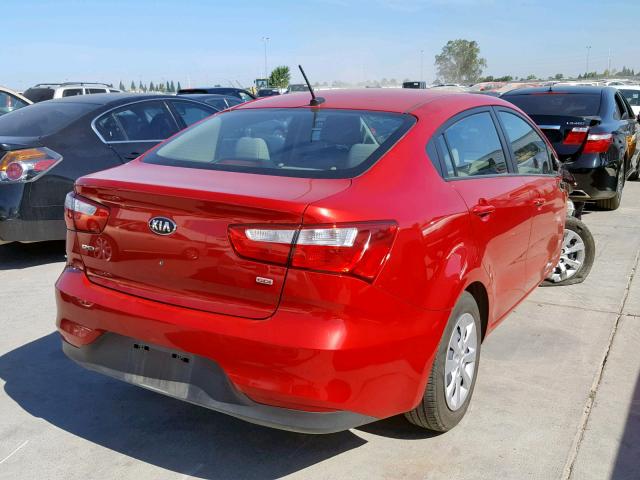 KNADM4A34H6037578 - 2017 KIA RIO LX RED photo 4