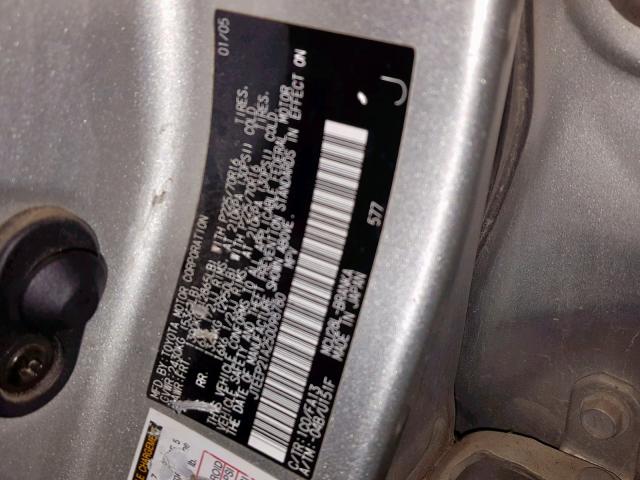 JTEEP21A250098780 - 2005 TOYOTA HIGHLANDER SILVER photo 10