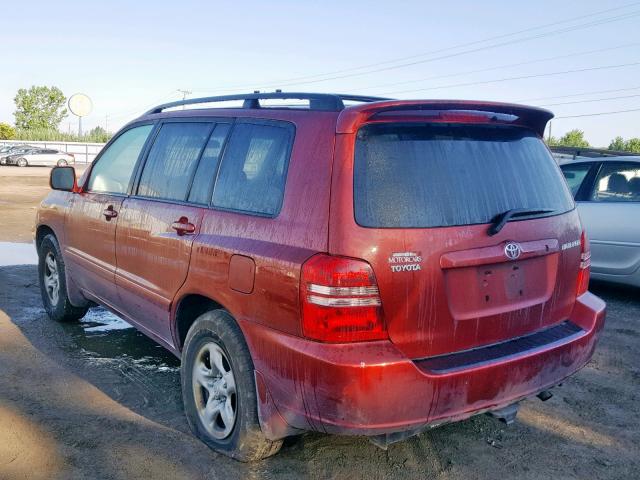 JTEGD21A630059348 - 2003 TOYOTA HIGHLANDER MAROON photo 3