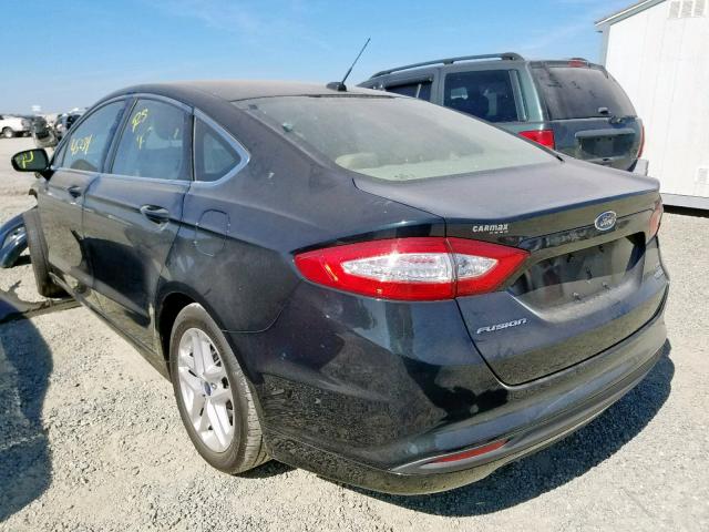 3FA6P0HD2ER242105 - 2014 FORD FUSION SE BLUE photo 3