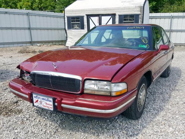 1G4CW52KXTH629158 - 1996 BUICK PARK AVENU MAROON photo 2