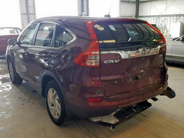 2HKRM3H73GH531060 - 2016 HONDA CR-V EXL MAROON photo 3