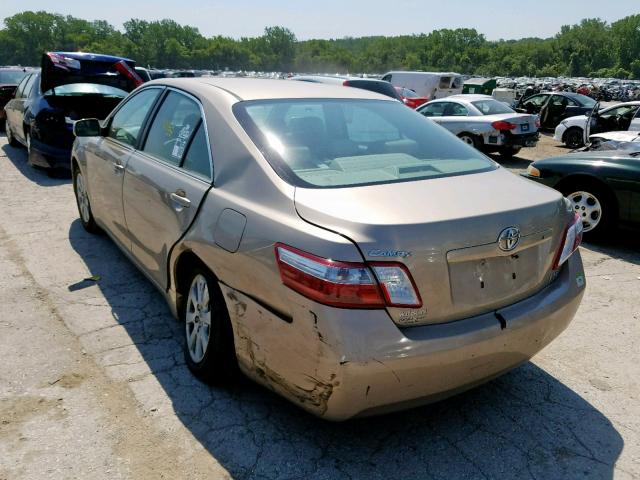 4T1BB46K39U071200 - 2009 TOYOTA CAMRY HYBR GOLD photo 3