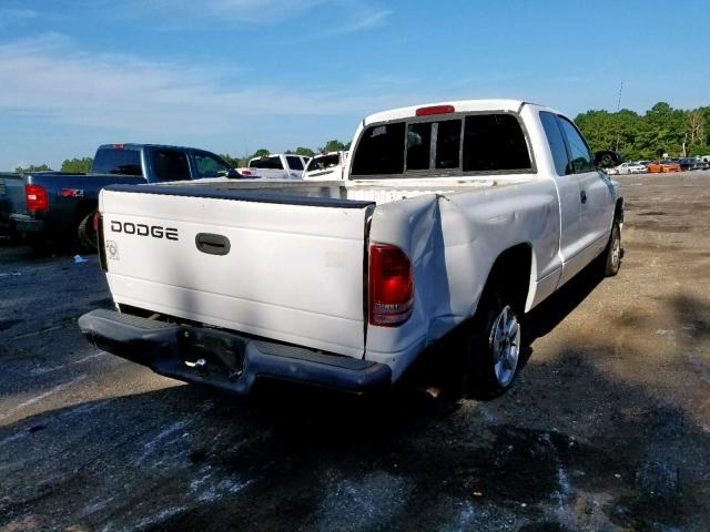 1B7GL22X61S162197 - 2001 DODGE DAKOTA WHITE photo 4