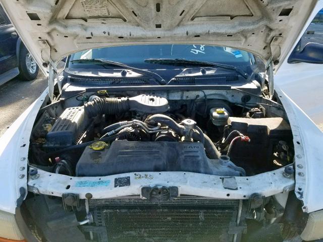 1B7GL22X61S162197 - 2001 DODGE DAKOTA WHITE photo 7