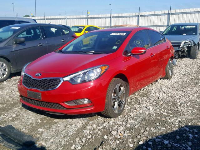 KNAFX4A89F5316040 - 2015 KIA FORTE EX RED photo 2