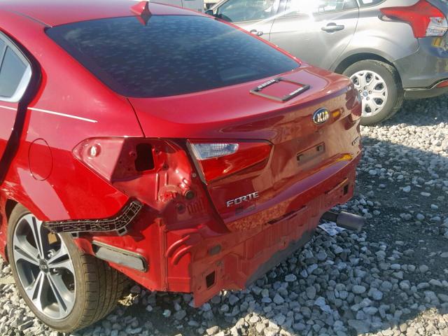 KNAFX4A89F5316040 - 2015 KIA FORTE EX RED photo 9