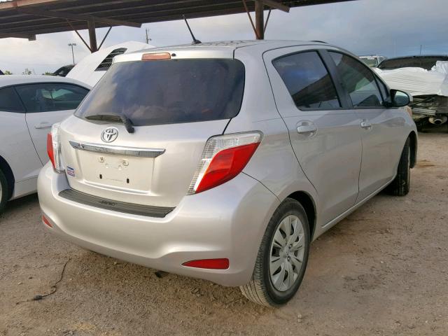 JTDKTUD38CD533416 - 2012 TOYOTA YARIS SILVER photo 4