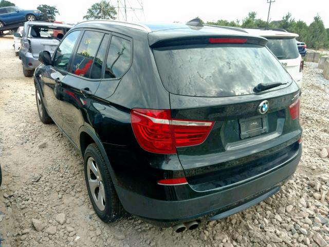 5UXWX5C57BL705257 - 2011 BMW X3 XDRIVE2 BLACK photo 3